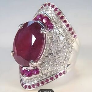 White Gold Plated Ring set with cubic zircona